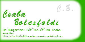 csaba bolcsfoldi business card